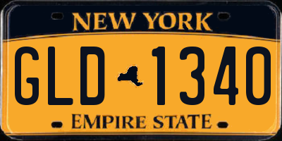 NY license plate GLD1340