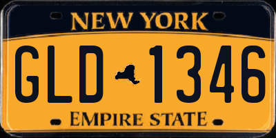 NY license plate GLD1346