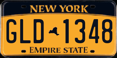 NY license plate GLD1348