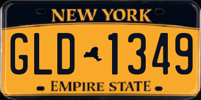 NY license plate GLD1349