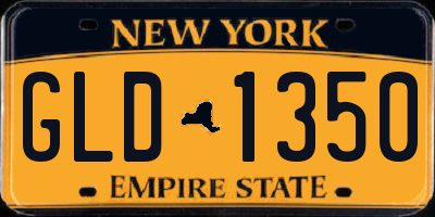 NY license plate GLD1350