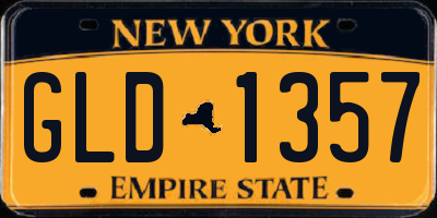 NY license plate GLD1357