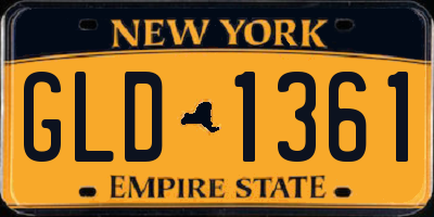 NY license plate GLD1361