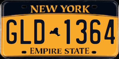 NY license plate GLD1364