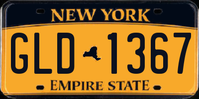 NY license plate GLD1367