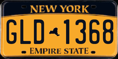 NY license plate GLD1368