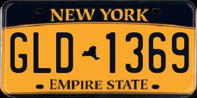 NY license plate GLD1369