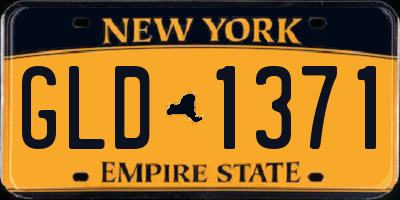 NY license plate GLD1371