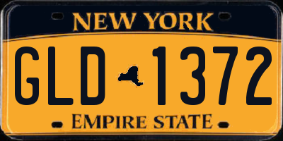 NY license plate GLD1372