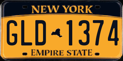 NY license plate GLD1374