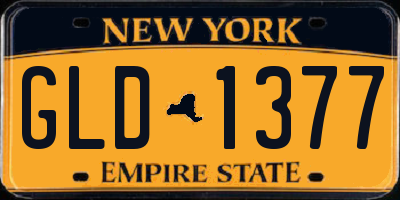 NY license plate GLD1377