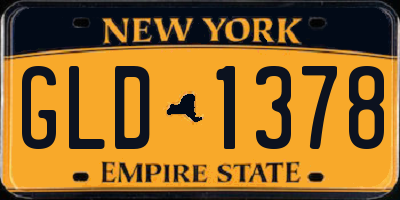 NY license plate GLD1378