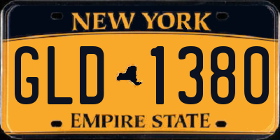 NY license plate GLD1380