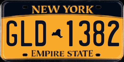 NY license plate GLD1382