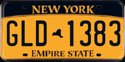 NY license plate GLD1383