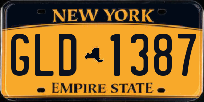 NY license plate GLD1387