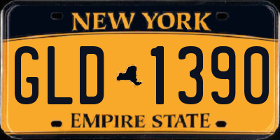 NY license plate GLD1390