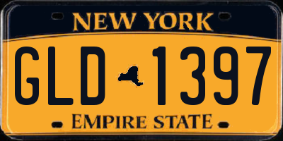 NY license plate GLD1397