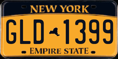 NY license plate GLD1399