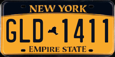 NY license plate GLD1411