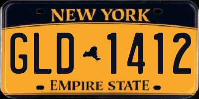 NY license plate GLD1412
