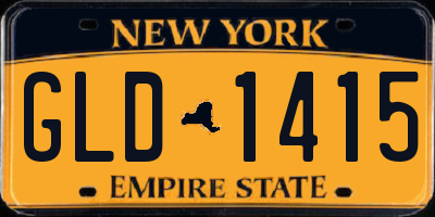 NY license plate GLD1415