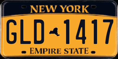 NY license plate GLD1417