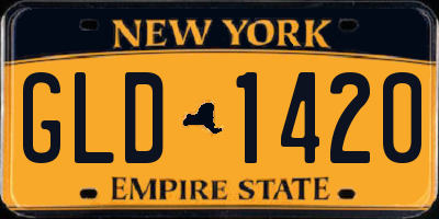 NY license plate GLD1420