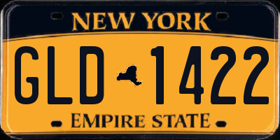 NY license plate GLD1422
