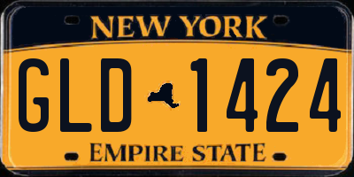 NY license plate GLD1424