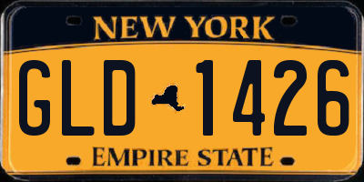 NY license plate GLD1426