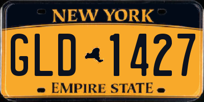 NY license plate GLD1427
