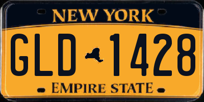 NY license plate GLD1428