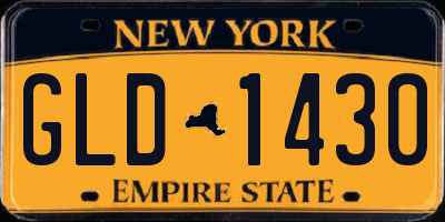 NY license plate GLD1430