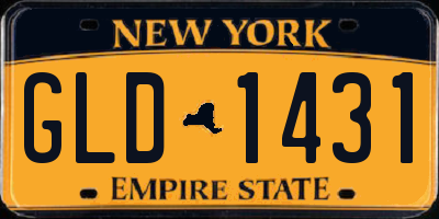 NY license plate GLD1431
