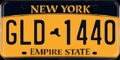 NY license plate GLD1440