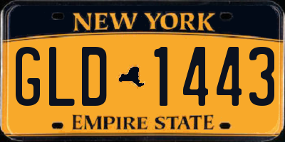 NY license plate GLD1443