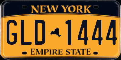 NY license plate GLD1444