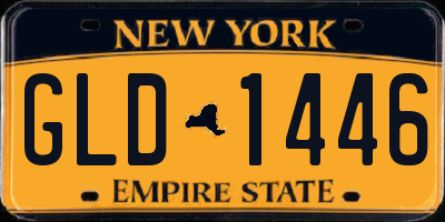 NY license plate GLD1446