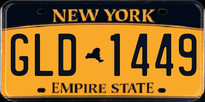 NY license plate GLD1449