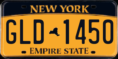 NY license plate GLD1450