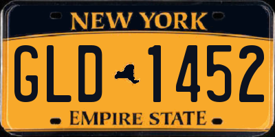 NY license plate GLD1452