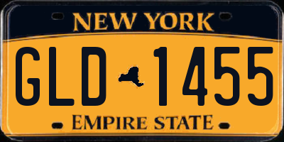 NY license plate GLD1455