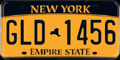 NY license plate GLD1456