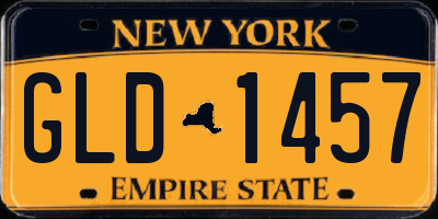 NY license plate GLD1457