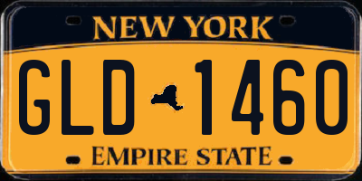 NY license plate GLD1460