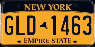 NY license plate GLD1463