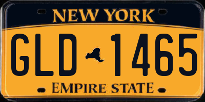 NY license plate GLD1465