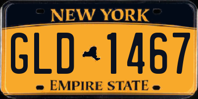 NY license plate GLD1467