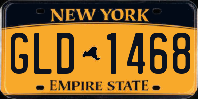 NY license plate GLD1468